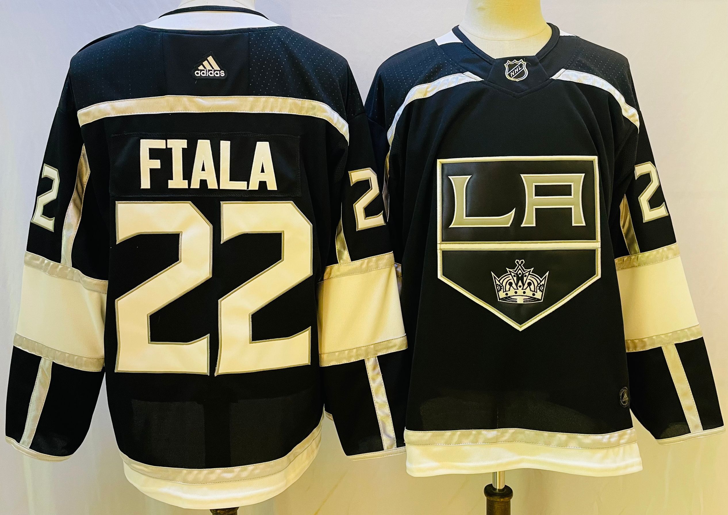 Men Los Angeles Kings 22 Fiala Black Throwback 2022 Adidas NHL Jersey